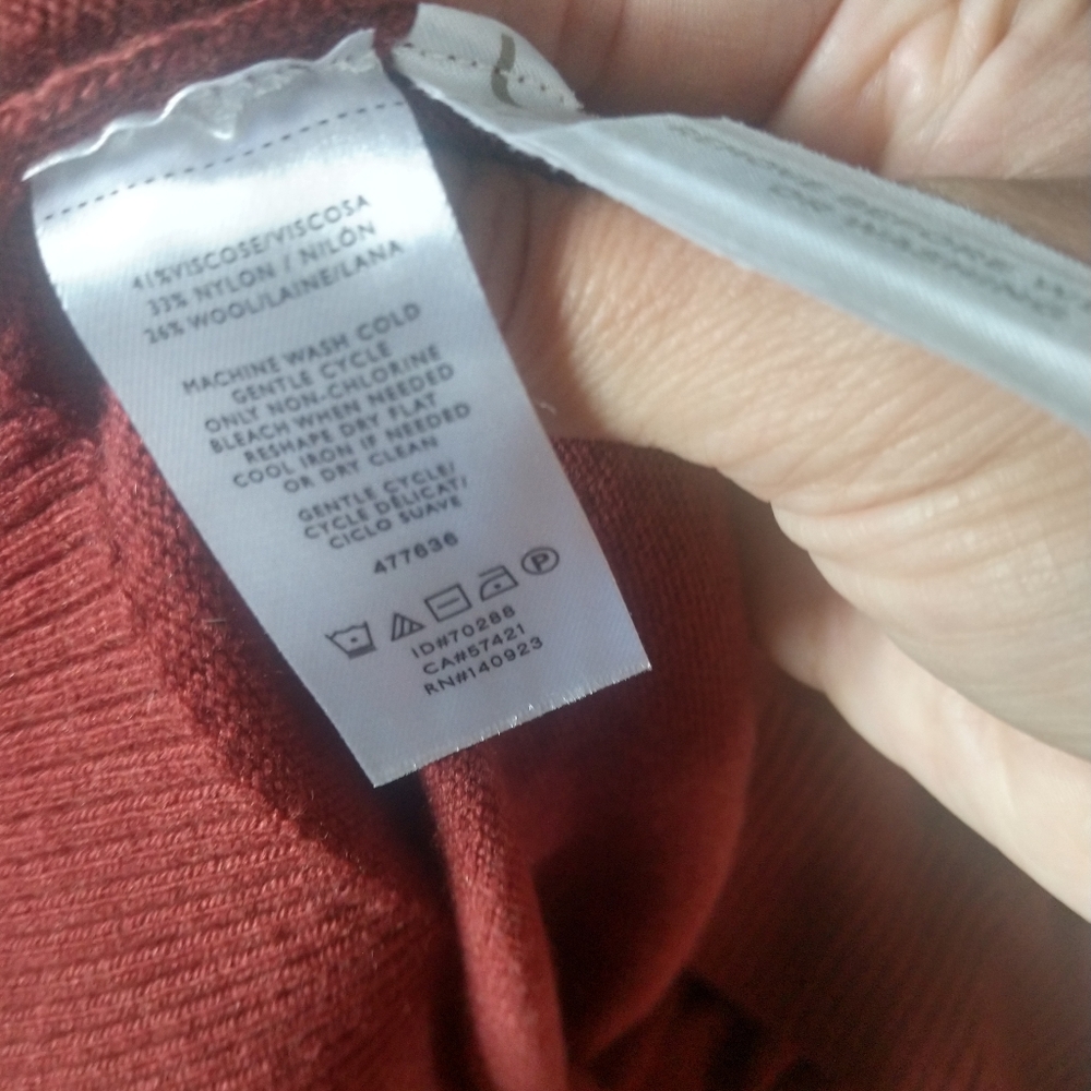 NWOT Loft Small Rust Wrap Wool Sweater - Picture 5 of 5